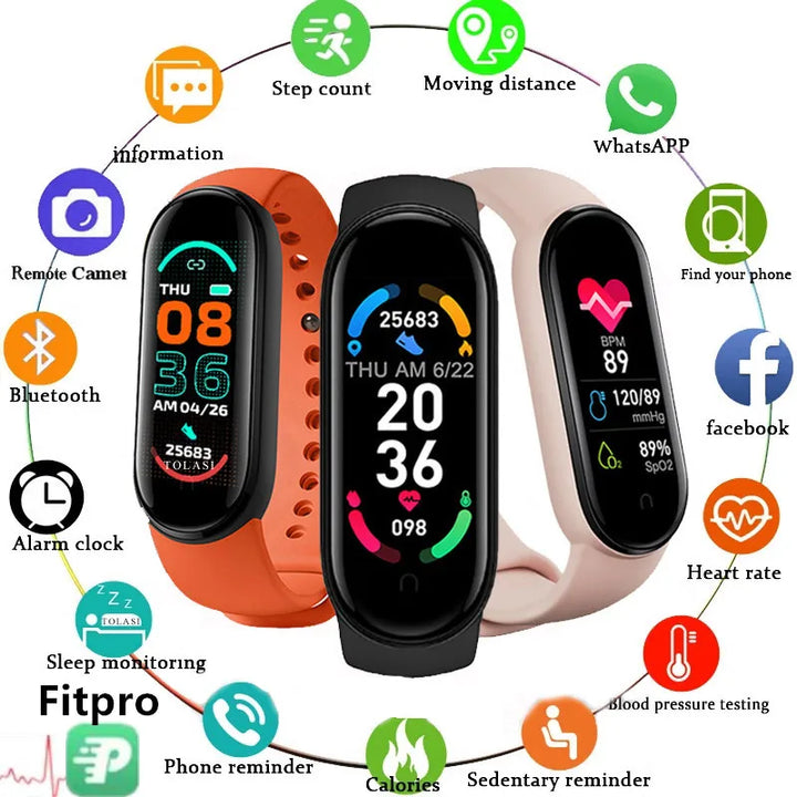 M6 Smart Watch Men Women Fitness